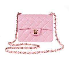 chanel classic powder pink mini flap leather bag|chanel classic mini flap price.